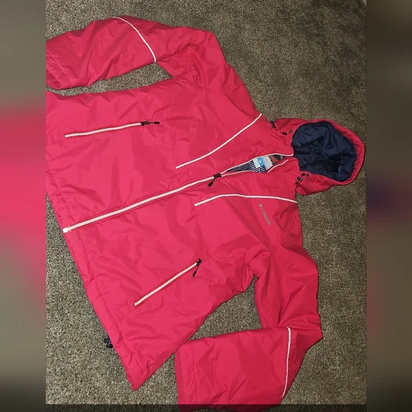 Columbia Women's XL Therma Coil Pink And White Winter Jacket - Picture 2 of 8